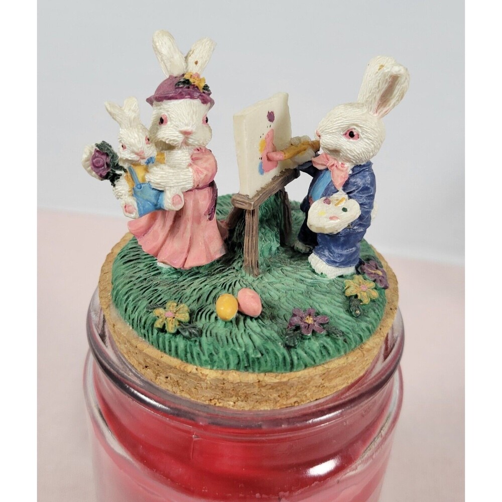 Resin Candle Topper Bunny Rabbits Rabbit painting portrait - Picture 7 of 12